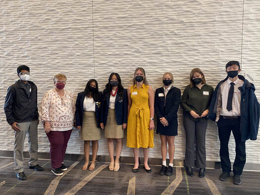 Photo: West’s FBLA Officers at their Fall Leadership Conference (Left to right: Raghav Sodisetti, Susan Raymond, Amrita Krishna, Alicia Du, Adelaide Parker, Annaliese Hussey, Maggie Brunner, Tony Zhang)
